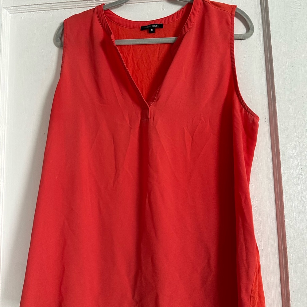 Papermoon Vivid Coral Sleeveless Blouse